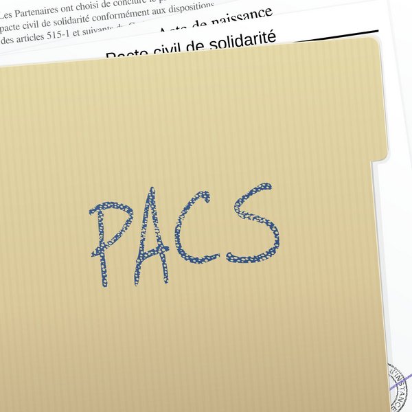 Dossier papier intitulé PACS